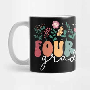 First Day Of 4th Grade Back To School Flower Mug